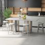 360-Degree Swivel Upholstered Rubberwood Frame Bar Stool Set of 2 with Footrest - Image 2