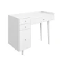 Daisy White and Gold Makeup Desk with 4-Drawers and Brass Accent Knobs Vanity Table - Image 2