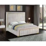 Meridian Furniture Dolce Solid Wood and Velvet Queen Bed in Cream - Image 2