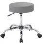 Grey Vinyl Task Stool with Chrome based and Seat Height Adjusment - Image 3
