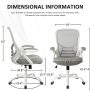 HYLONE Ergonomic Office Chair with Flip up Armrests, Thickened Seat, Black - Image 3