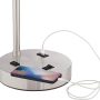360 Lighting Colby Modern Desk Table Lamp with Hotel Style USB and AC Power Outlet in Base 21" High Brushed Nickel White Linen Drum Shade for Living Room Bedroom House Bedside Reading Home - Image 3