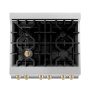 ZLINE - 30 in. Wide 4 Burner Autograph Legacy Dual Fuel Freestanding Range in Satin Steel & Gold Accents - Stainless Steel - Image 3