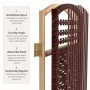 5.5 ft. Dark Red 5-Panel Room Divider - Natural - Image 3