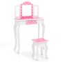 Princess Pretend Play Makeup Dressing Table with Cute Polka Dot Print - Image 3