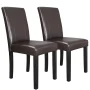 ZENY 4 Pieces Simple Style Parson Chair Urban Leather Dining Seats, Brown - Image 5