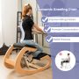 Wooden Rocking Chair with Comfortable Padded Seat Cushion and Knee Support - Black - Image 4