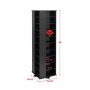 Black 4 -Sided Revolving Display Cabinet, Narrow CD Storage Cabinet, DVD Storage Cabinet with 36-Adjustable Shelves - Image 3