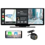 Awesafe 10.25 Inch IPS Touch Screen Wireless Carplay Android Auto Bluetooth Unit Portable Car Radio Stereo with 1080p Backup Camera DVR GPS Navigator AirPlay AUX/FM Googel Siri - Image 1