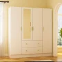 White 4-Door Armoires with Mirror, 2 Hanging Rods, 2-Drawers and Storage Shelves (19.7 in. D x 63 in. W x 70.9 in. H) - Image 1