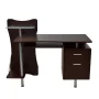 Rectangular Chocolate 2 Drawer Computer Desk with Keyboard Tray - Image 6