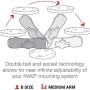 RAM Mounts Medium Double Socket Arm for B Size 1″ Ball Mount Components, RAM Mount Connector Arm, Marine-Grade Aluminum RAM-B-201U - Image 6