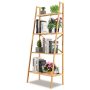 58 Inch 4-Tier Bamboo Ladder Bookshelf - Image 6
