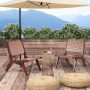Set of 1/2 Woven Leather Accent Chairs with Wood Frame - Image 1