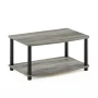 Furinno 13191 Turn-N-Tube No Tools 2-Tier Elevated TV Stands, Black, 24 in, Wood (11"H x 23.8"W x 15.8"D) - Image 1