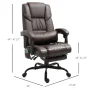27.25" x 24" x 47.25" Brown PU Leather Reclining Height Adjustable 6-Point Massage Executive Chair with Arms - Image 3