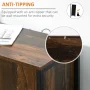 HOMCOM Coffee Bar Adjustable Shelves Industrial Sideboard, Rustic Brown - Image 6