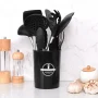 KSENDALO Silicone Cooking Utensils Set, 26 Pcs, Heat Resistant Kitchen Utensils Set, Black - Image 2