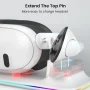 VR Charging Dock for Meta Quest 3, Fast Charging Station with Colorful RGB Light for Oculus Quest 3, Magnetic Charging Stand for VR Headset and Touch Controllers with 2 Rechargeable Batteries, White - Image 2