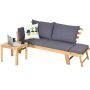 Adjustable Patio Convertible Sofa with Thick Cushion - Gray - Image 3