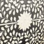 Lakecity Arts Bone Inlay Floral Design Four Poster Bed Black, Bone Inlay Floral Design Four Poster Double Bed Black - Image 2