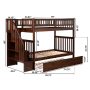 Woodland Staircase Bunk Bed Twin over Twin with Twin Size Urban Trundle Bed in Walnut - Image 3