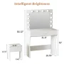 Vanity Table Set with Lighted Mirror,Makeup Vanity with Lights, Large Drawer Sturdy Wood Vanity, White - Image 2