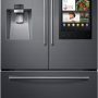 Samsung - 36 in. Wide Family Hub 24.2 Cu. Ft. 3-Door French Door Fingerprint Resistant Refrigerator - Black Stainless Steel - Image 1