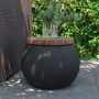 AQUILLA Rustic Concrete Side Table, 17 Inch Jar Small End Table, Round Accent Side Table for Living Room - Image 6
