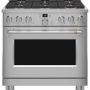 Café - 36 in. Wide 6 Burners 5.75 Cu. Ft. Freestanding Dual Fuel True Convection Range, Customizable - Stainless Steel - Image 1