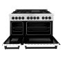 ZLINE - 48 in. Wide 8 Burner Autograph Legacy Dual Fuel Freestanding Range in Satin Steel w/ White & Black Accents - Stainless Steel - Image 2