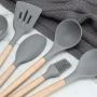 Bestdin 21PCS Utensils Set, Non-Stick Silicone Cooking Kitchen Utensils Spatula Set with Holder, Wooden Handle Silicone Kitchen Gadgets Utensil Set - Image 4