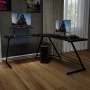 Flash Furniture Ginny L-Shaped Desk 71.5" Computer Corner Desk, Home Office Corner Desk, Gaming Desk, Space Saving, Easy to Assemble, Black/Black - Image 2
