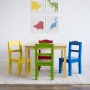 Humble Crew Primary Toddler Wood Table and 4 Chairs Set, Natural/Primary - Image 4