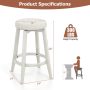360-Degree Swivel Upholstered Rubberwood Frame Bar Stool Set of 2 with Footrest - Image 4