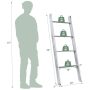 4-Tier Wall Leaning Ladder Shelf Stand - Image 3