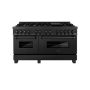 ZLINE - 60 in. Wide 8 Burner Legacy Dual Fuel Freestanding Range with 2 Electric Ovens - Black Stainless Steel - Image 1