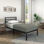 Golden Gate Beds Metal Platform Bed Frame with Headboard, Heavy Duty Steel Slats, No Box Spring Required, Noise-Free, Easy Assembly, Minimalist Design with Under-Bed Storage - Twin size, Black Finish - Image 3