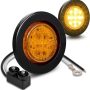 TRUE MODS 2pc 2.5" 12V Amber Round LED Clearance Side Marker Lights [DOT FMVSS 108] [SAE P2] [Reflector Lens] [Grommet & Plugs] [Flush-Mount] [Waterproof IP67] for Boat Trailer Semi Truck RV Peterbilt - Image 1