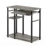 Furinno ABBOTT Wood Computer Desk with Bookshelf in French Oak Gray/Black - Image 3