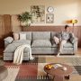 Homall 3-seat L-shaped Cloud Couch Sectional Sofa with reversible toffee chair Movable Footrest Sofa, Gray - Image 2