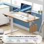 edx Electric Standing Desk, Height Adjustable Desk, 63 x 24 Inches Ergonomic Stand up Desk with Memory Preset and T-Shaped Metal Bracket for Home Office - Image 4