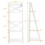 Costway Set of 2 Ladder Shelf 4-Tier Bookshelf Bookcase Storage Display Plant Leaning - Image 3