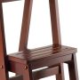 Walnut Wooden Folding Step Stool Seat 2 Tier Platform Ladder Kitchen Office Home - Image 6