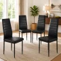 SESSLIFE Dining Chairs Set of 4, PU Leather Kitchen Chairs with Padded High Back for Kitchen Living Room Restaurant,Black(Only 4 Chairs) - Image 2