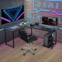Computer Gaming Laptop Table L-Shaped Desk Corner Workstation Office Desk 66" - Image 2