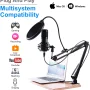 TiokMc USB Podcast Microphone Kit, 192kHz/24Bit Condenser Mic with Boom Arm, Shock Mount, Pop Filter, Windscreen and USB Cable for PC Recording Streaming - Image 2