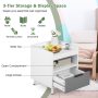 Modern Nightstand with LED Lights Sliding Drawer and Open Compartment - Image 6