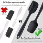 Set of 6 Silicone Spatulas, Heat Resistant, Nonstick for Cooking, Mixing (Black) - Image 3
