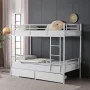 Zimtown Twin over Twin Bunk Bed with 2 Drawer, Heavy Duty Metal Bed Frame with Safety Rail Side Ladders for Dormitory Bedroom Boys Girls Adults,No Box Spring Needed (White) - Image 5